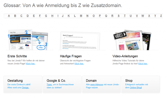 Ihr sucht nach Hilfe, dann wird euch die neue Jimdo Hilfe Seite sicherlich über den Weg laufen.